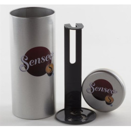 Senseo® Paddose Premium - 20 Pads - neues Design, Metall silber, mit Padheber 