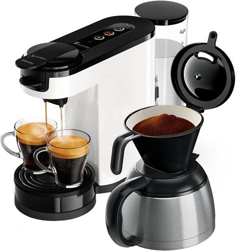 Senseo® Kaffeepadmaschine HD6593/00 Switch für Pads und Filterkaffee, weiss